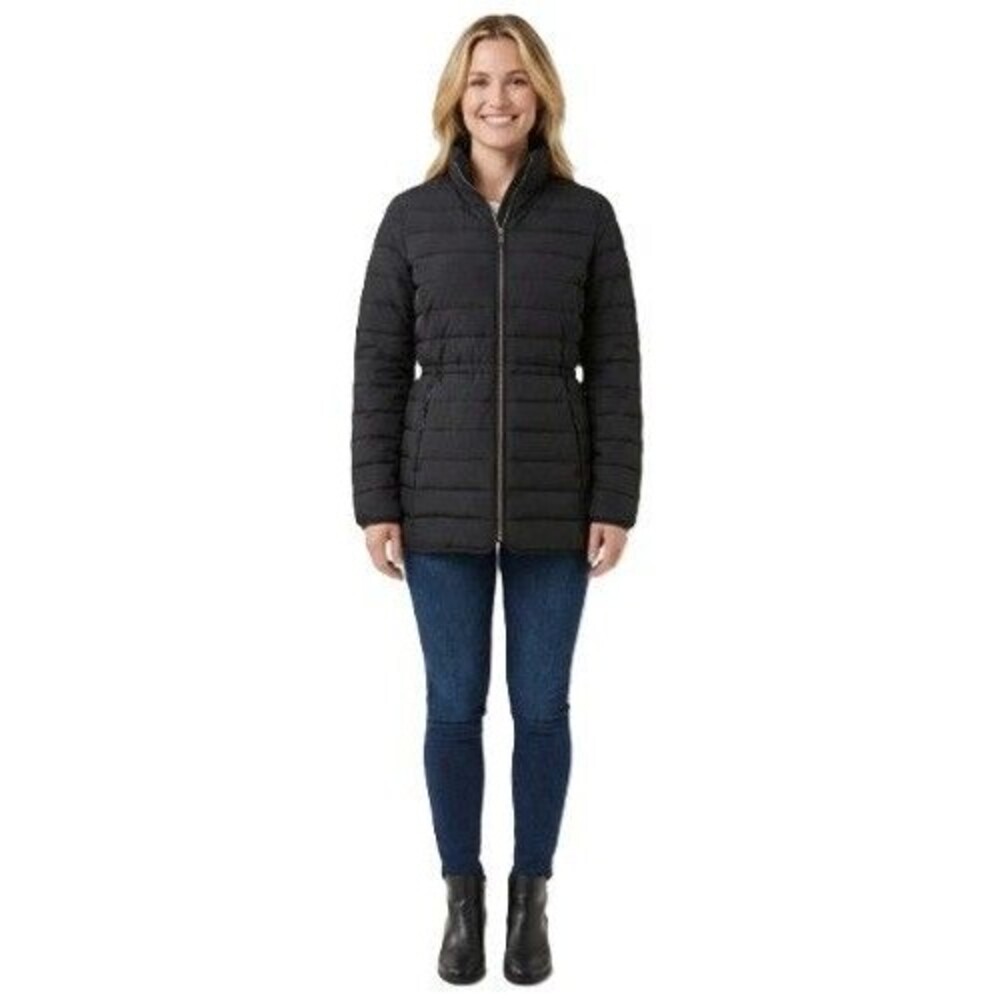 Nautica Womens Puffer Jacket Black M Medium Comfort Stretch 1899569 NWT No Hood